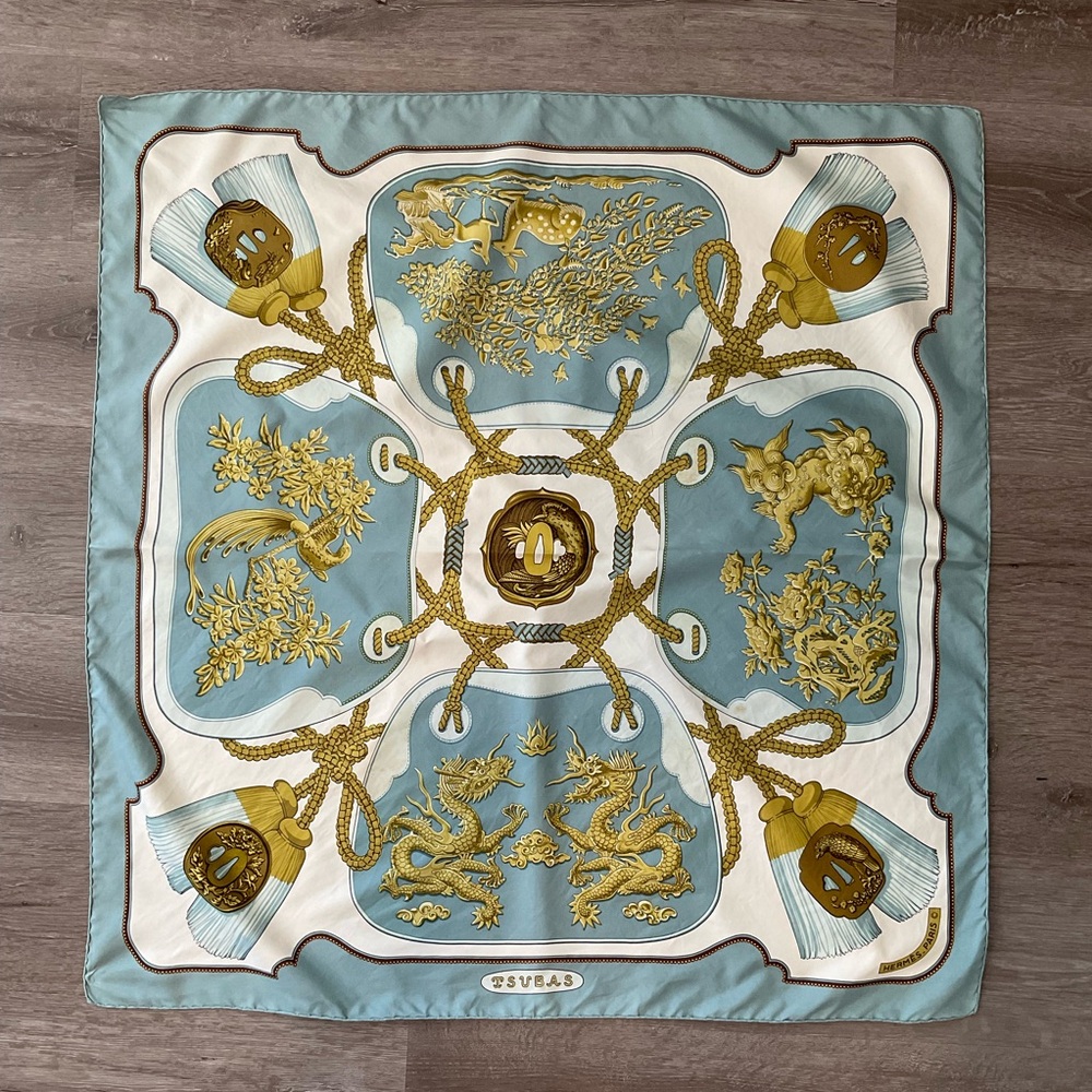 Hermes Tsubas 90cm Silk Scarf. RARE.